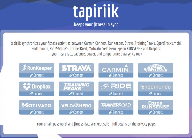Tapiriik - Plataforma integra vários apps de atividades físicas